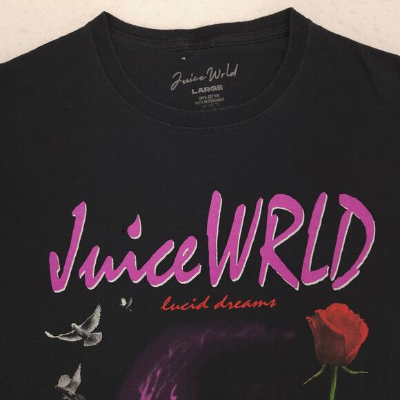 Juice Wrld Legends Never Die Rap Graphic T-Shirt Adult Mens Size Large L Black - Picture 1 of 10